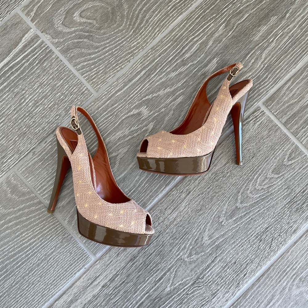 MISSONI Knit Open Toe High Heels Size 8